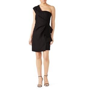 Victoria Victoria Beckham One Shoulder Dress Women's 4 Black Short Sheath